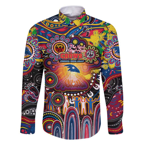Personalised NAIDOC Week 2025 Crows Football Family Matching Short Sleeve Bodycon Dress and Hawaiian Shirt Aboriginal Dot Painting
