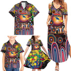 Personalised NAIDOC Week 2025 Crows Football Family Matching Summer Maxi Dress and Hawaiian Shirt Aboriginal Dot Painting