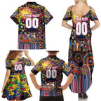 Personalised NAIDOC Week 2025 Crows Football Family Matching Summer Maxi Dress and Hawaiian Shirt Aboriginal Dot Painting