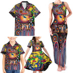 Personalised NAIDOC Week 2025 Crows Football Family Matching Tank Maxi Dress and Hawaiian Shirt Aboriginal Dot Painting