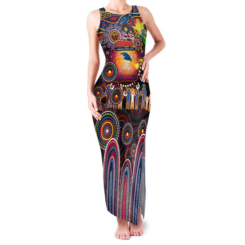 Personalised NAIDOC Week 2025 Crows Football Family Matching Tank Maxi Dress and Hawaiian Shirt Aboriginal Dot Painting