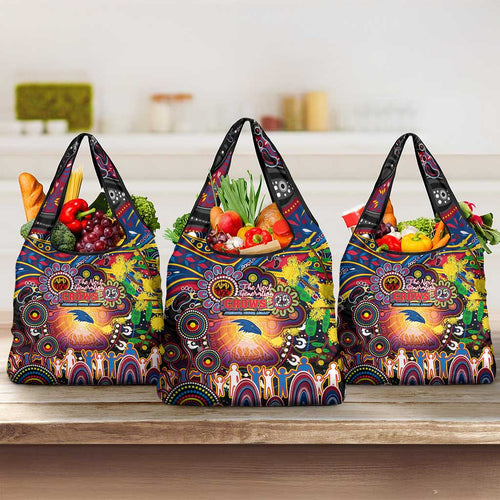 NAIDOC Week 2025 Crows Football Grocery Bag Aboriginal Dot Painting