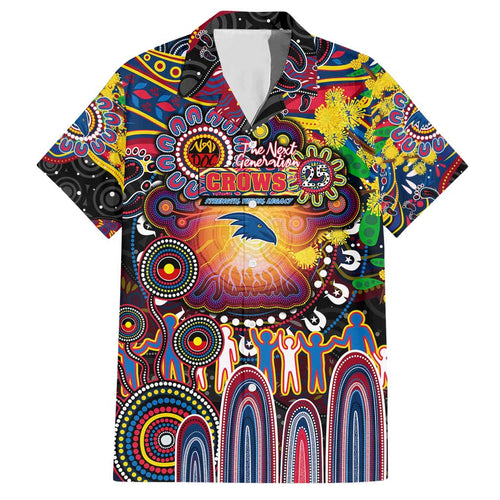 Personalised NAIDOC Week 2025 Crows Football Hawaiian Shirt Aboriginal Dot Painting