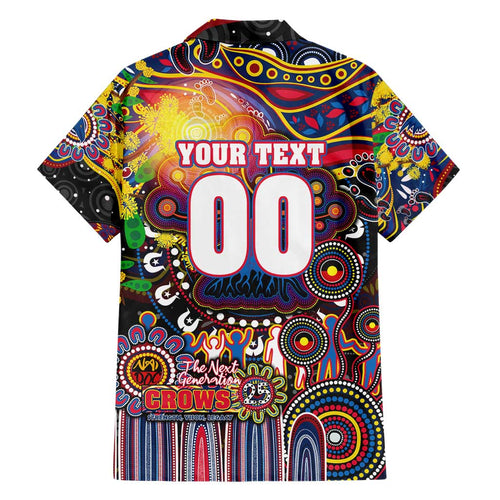 Personalised NAIDOC Week 2025 Crows Football Hawaiian Shirt Aboriginal Dot Painting