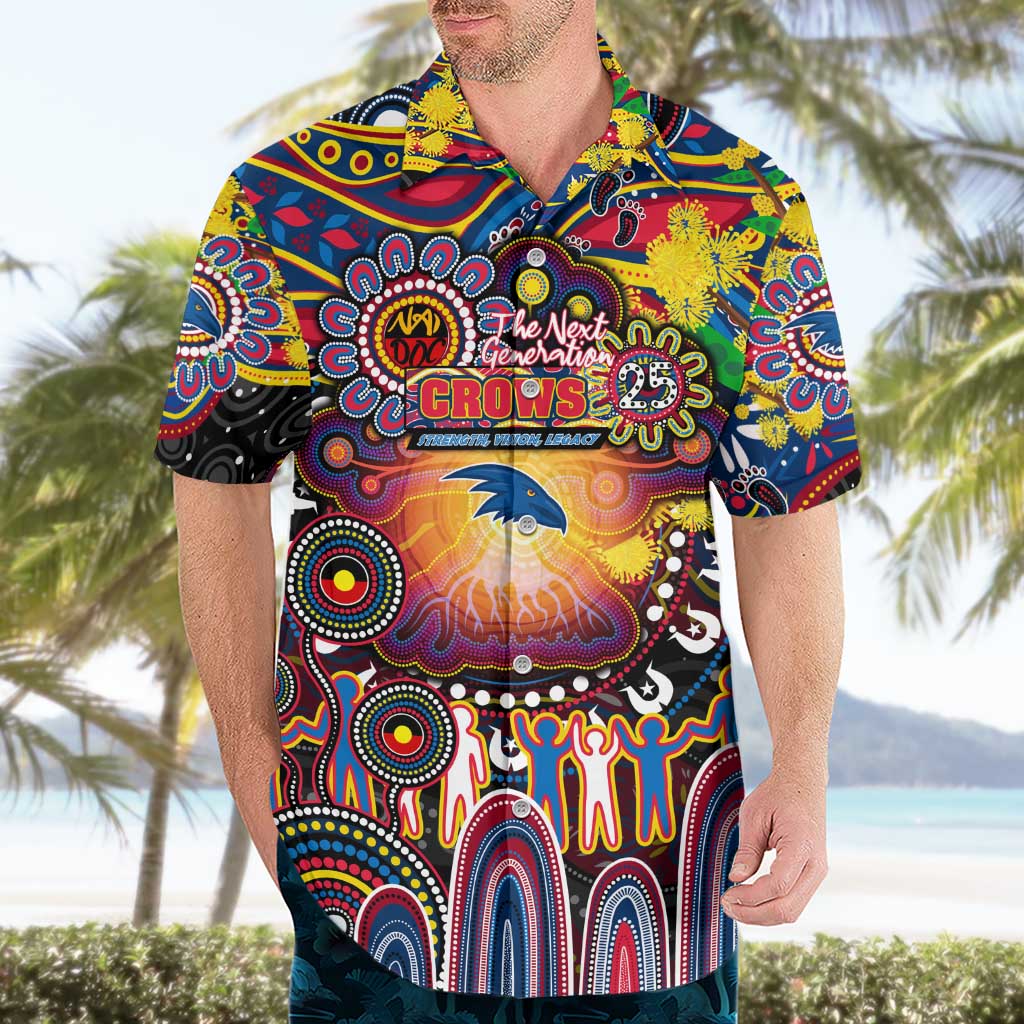 Personalised NAIDOC Week 2025 Crows Football Hawaiian Shirt Aboriginal Dot Painting