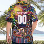 Personalised NAIDOC Week 2025 Crows Football Hawaiian Shirt Aboriginal Dot Painting