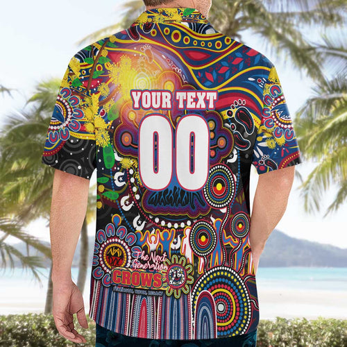 Personalised NAIDOC Week 2025 Crows Football Hawaiian Shirt Aboriginal Dot Painting