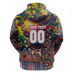 Personalised NAIDOC Week 2025 Crows Football Hoodie Aboriginal Dot Painting
