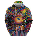 Personalised NAIDOC Week 2025 Crows Football Hoodie Aboriginal Dot Painting