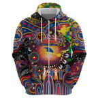 Personalised NAIDOC Week 2025 Crows Football Hoodie Aboriginal Dot Painting