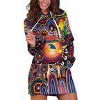 Personalised NAIDOC Week 2025 Crows Football Hoodie Dress Aboriginal Dot Painting