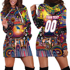 Personalised NAIDOC Week 2025 Crows Football Hoodie Dress Aboriginal Dot Painting