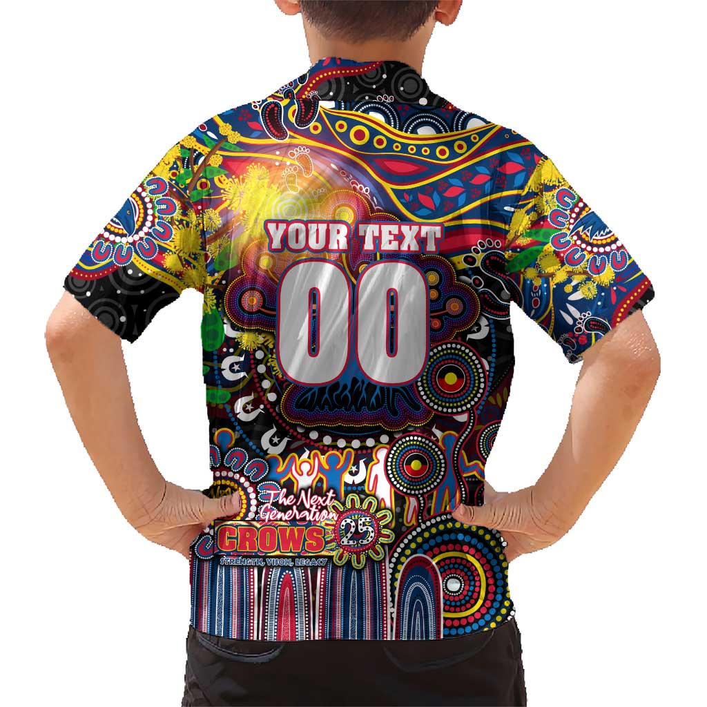 Personalised NAIDOC Week 2025 Crows Football Kid Hawaiian Shirt Aboriginal Dot Painting