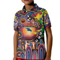 Personalised NAIDOC Week 2025 Crows Football Kid Polo Shirt Aboriginal Dot Painting