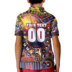 Personalised NAIDOC Week 2025 Crows Football Kid Polo Shirt Aboriginal Dot Painting