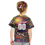Personalised NAIDOC Week 2025 Crows Football Kid T Shirt Aboriginal Dot Painting