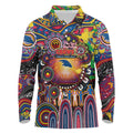 Personalised NAIDOC Week 2025 Crows Football Long Sleeve Polo Shirt Aboriginal Dot Painting