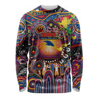 Personalised NAIDOC Week 2025 Crows Football Long Sleeve Shirt Aboriginal Dot Painting