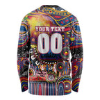 Personalised NAIDOC Week 2025 Crows Football Long Sleeve Shirt Aboriginal Dot Painting