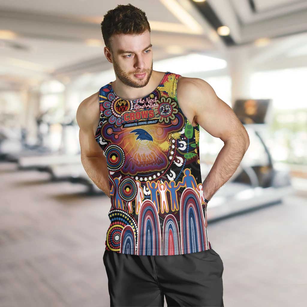 Personalised NAIDOC Week 2025 Crows Football Men Tank Top Aboriginal Dot Painting