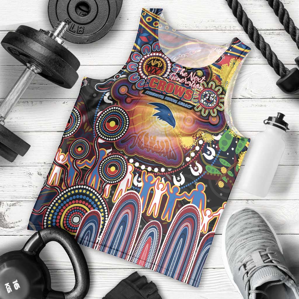 Personalised NAIDOC Week 2025 Crows Football Men Tank Top Aboriginal Dot Painting