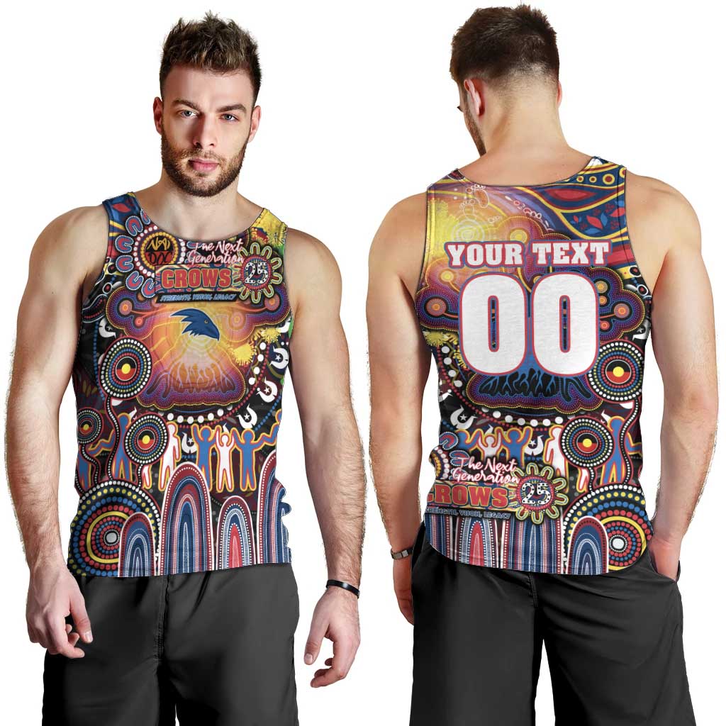 Personalised NAIDOC Week 2025 Crows Football Men Tank Top Aboriginal Dot Painting