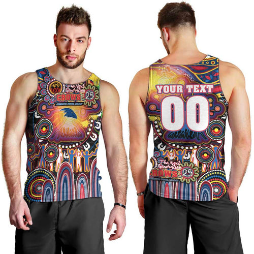 Personalised NAIDOC Week 2025 Crows Football Men Tank Top Aboriginal Dot Painting