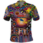Personalised NAIDOC Week 2025 Crows Football Polo Shirt Aboriginal Dot Painting
