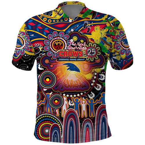Personalised NAIDOC Week 2025 Crows Football Polo Shirt Aboriginal Dot Painting