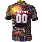 Personalised NAIDOC Week 2025 Crows Football Polo Shirt Aboriginal Dot Painting