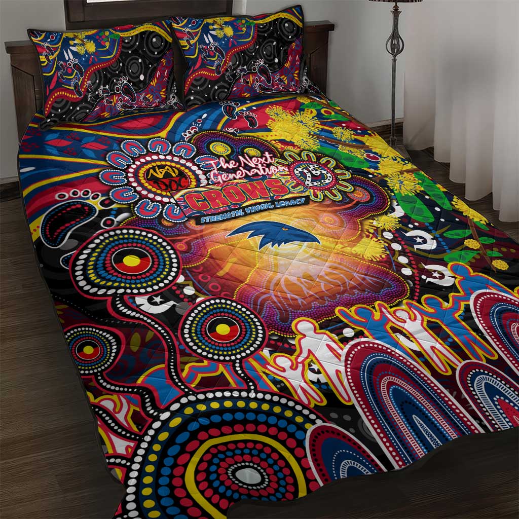 NAIDOC Week 2025 Crows Football Quilt Bed Set Aboriginal Dot Painting