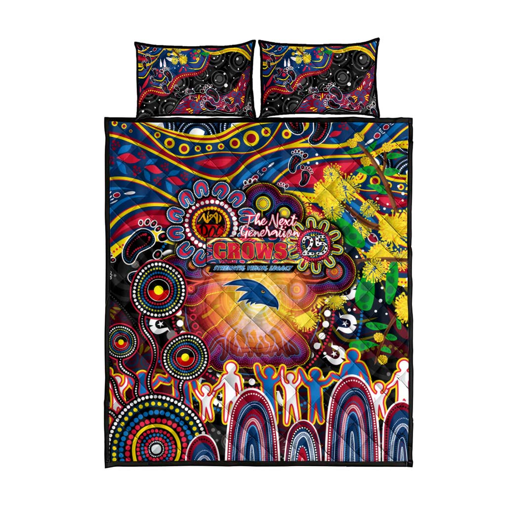 NAIDOC Week 2025 Crows Football Quilt Bed Set Aboriginal Dot Painting