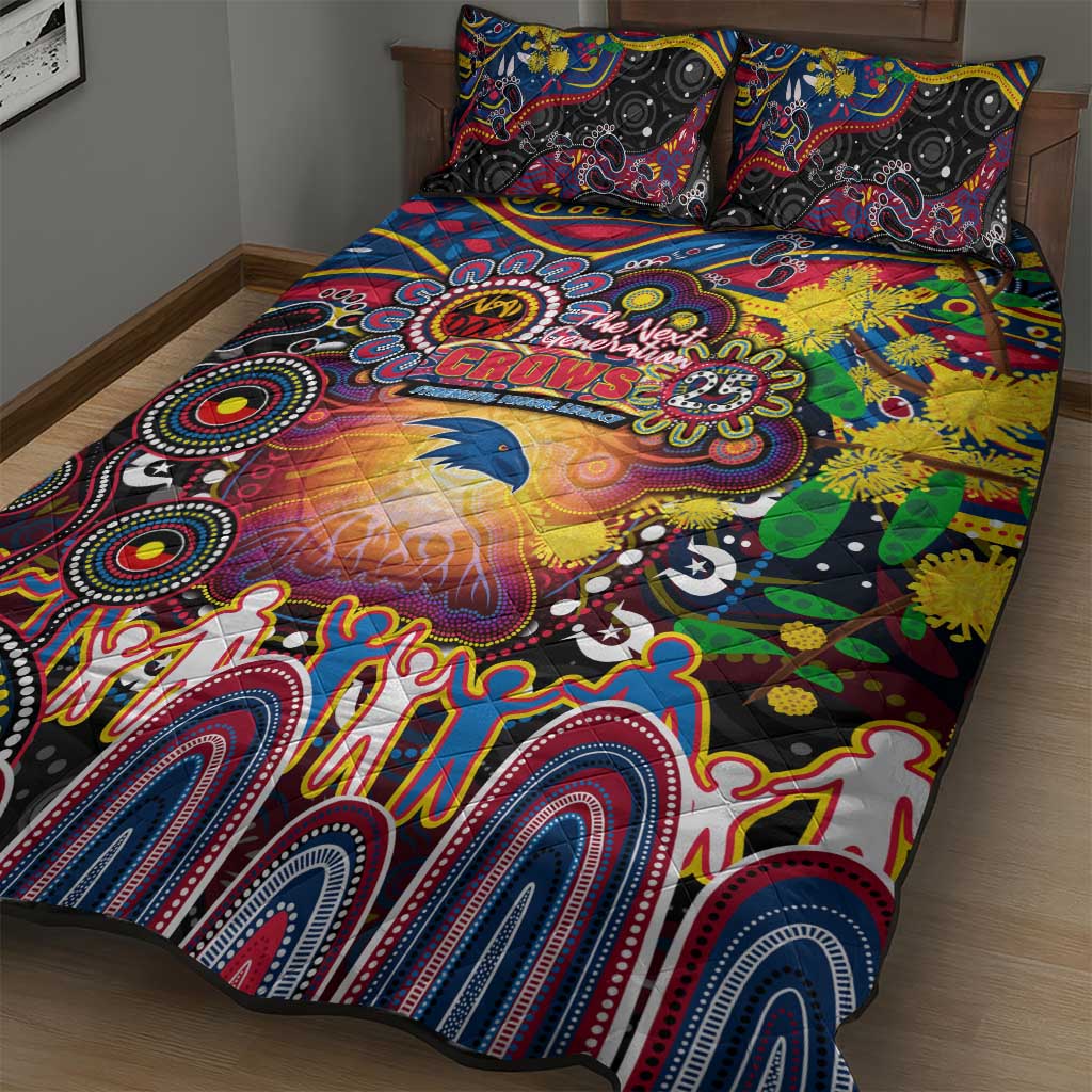 NAIDOC Week 2025 Crows Football Quilt Bed Set Aboriginal Dot Painting