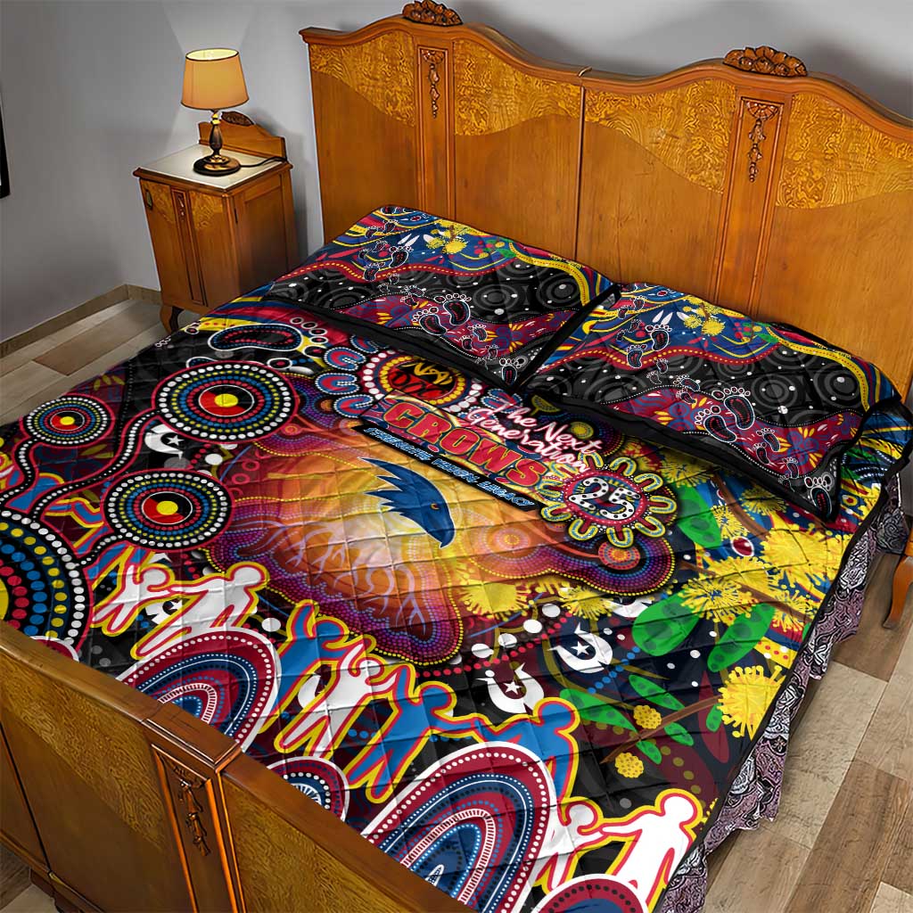 NAIDOC Week 2025 Crows Football Quilt Bed Set Aboriginal Dot Painting