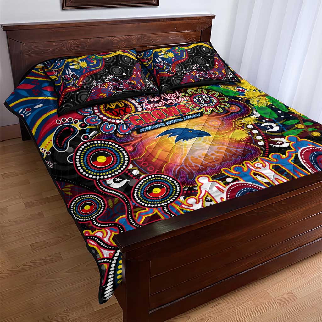 NAIDOC Week 2025 Crows Football Quilt Bed Set Aboriginal Dot Painting