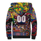 Personalised NAIDOC Week 2025 Crows Football Sherpa Hoodie Aboriginal Dot Painting