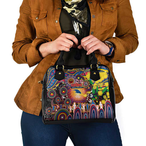 NAIDOC Week 2025 Crows Football Shoulder Handbag Aboriginal Dot Painting