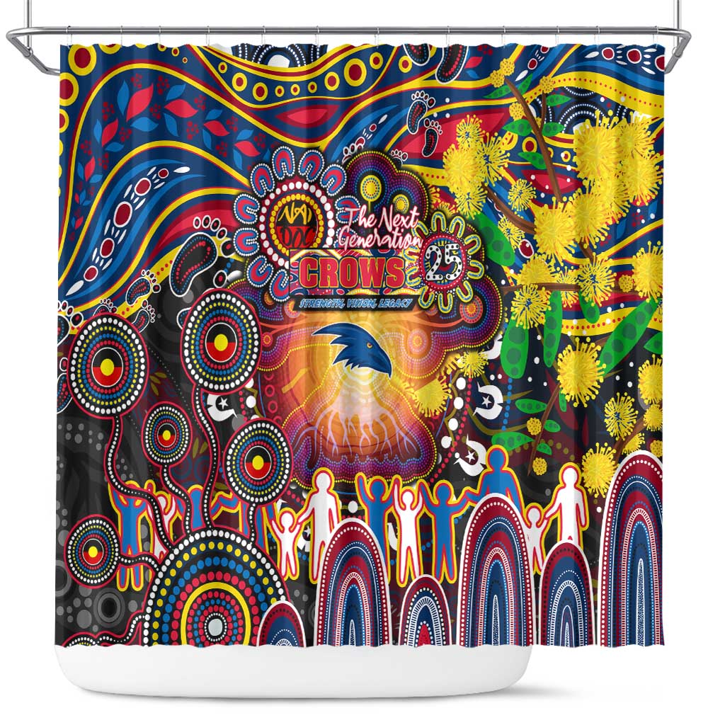 NAIDOC Week 2025 Crows Football Shower Curtain Aboriginal Dot Painting
