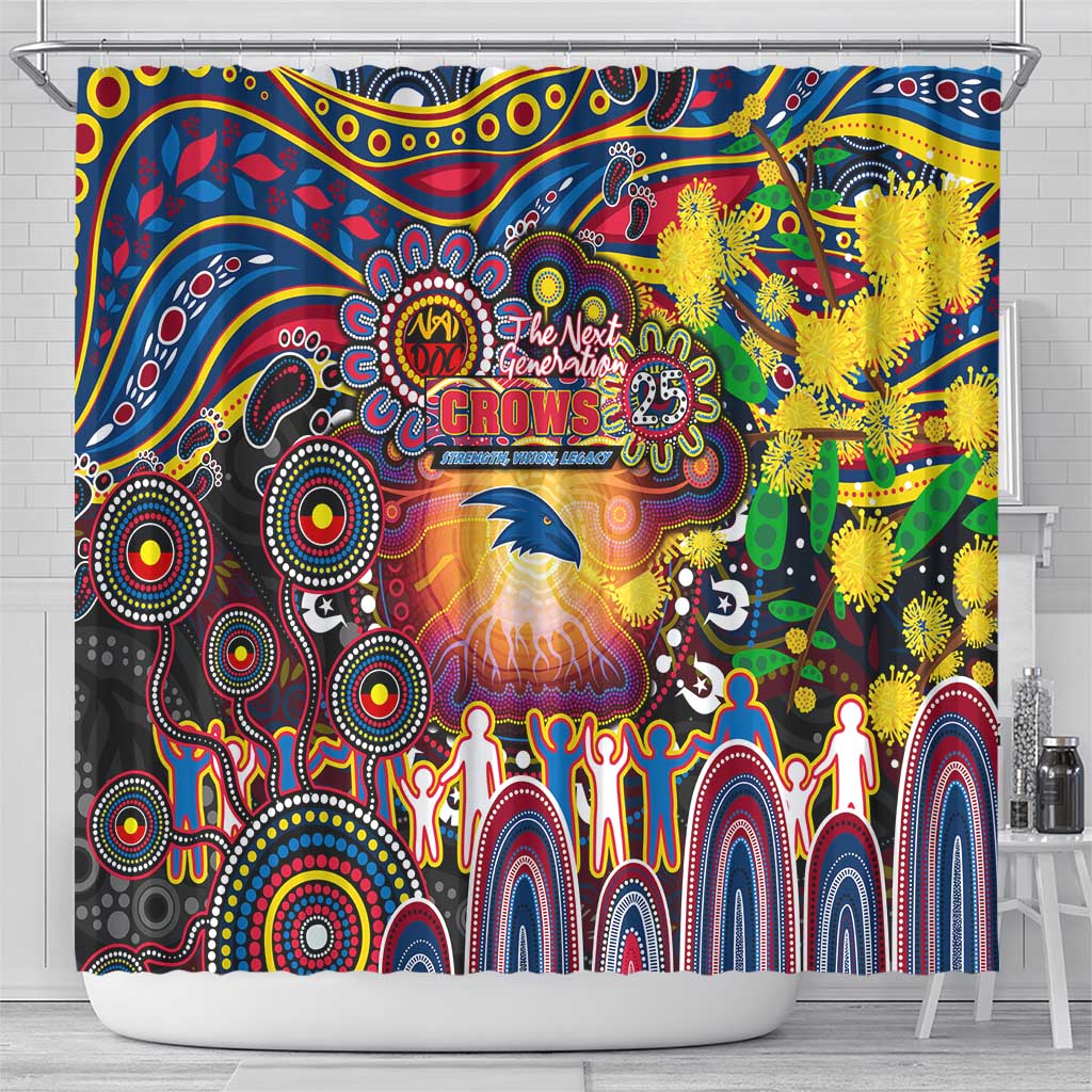 NAIDOC Week 2025 Crows Football Shower Curtain Aboriginal Dot Painting