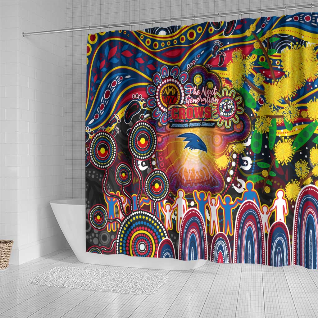 NAIDOC Week 2025 Crows Football Shower Curtain Aboriginal Dot Painting