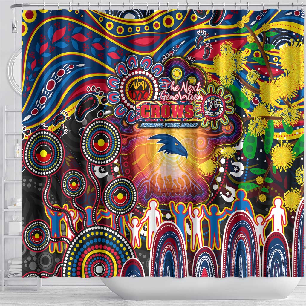 NAIDOC Week 2025 Crows Football Shower Curtain Aboriginal Dot Painting