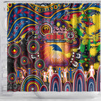 NAIDOC Week 2025 Crows Football Shower Curtain Aboriginal Dot Painting