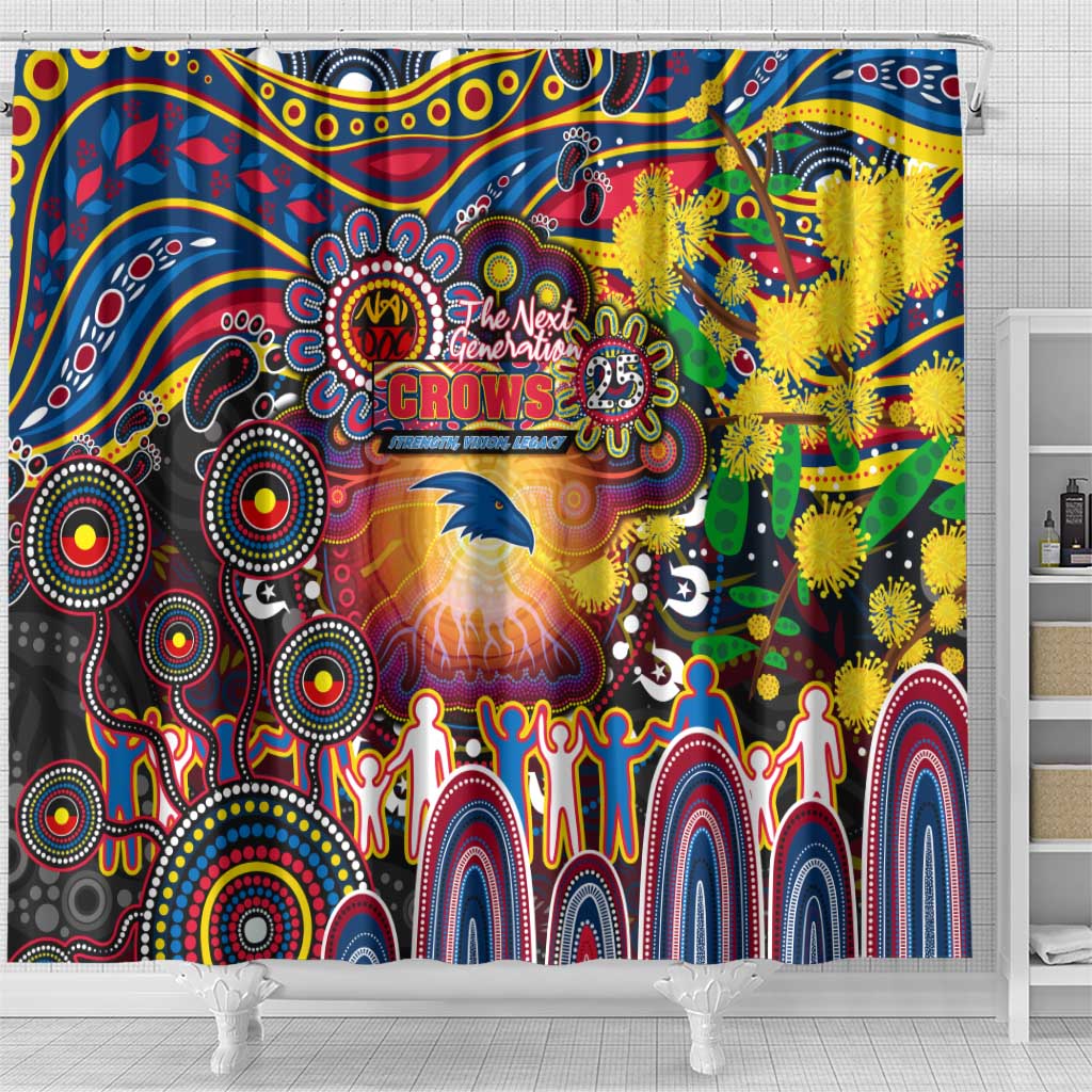 NAIDOC Week 2025 Crows Football Shower Curtain Aboriginal Dot Painting