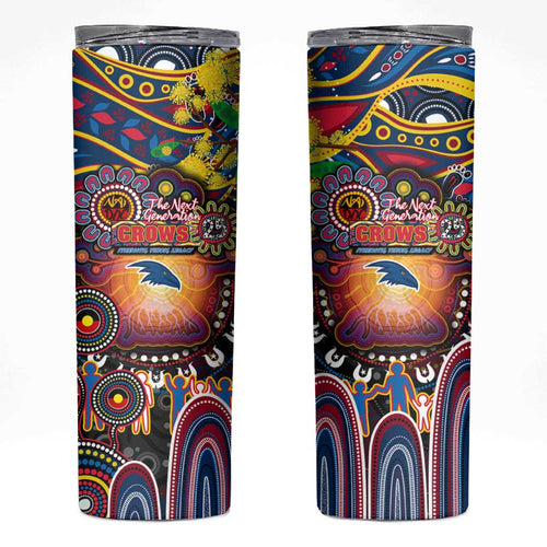 NAIDOC Week 2025 Crows Football Skinny Tumbler Aboriginal Dot Painting