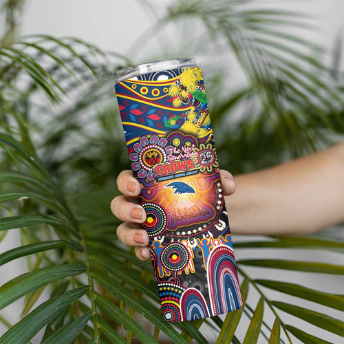 NAIDOC Week 2025 Crows Football Skinny Tumbler Aboriginal Dot Painting