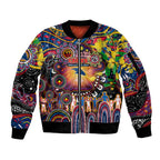 Personalised NAIDOC Week 2025 Crows Football Sleeve Zip Bomber Jacket Aboriginal Dot Painting