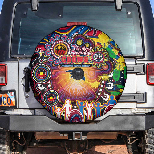 NAIDOC Week 2025 Crows Football Spare Tire Cover Aboriginal Dot Painting