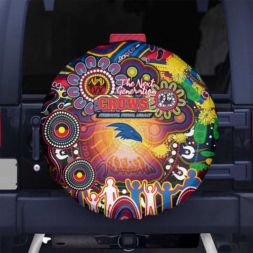 NAIDOC Week 2025 Crows Football Spare Tire Cover Aboriginal Dot Painting