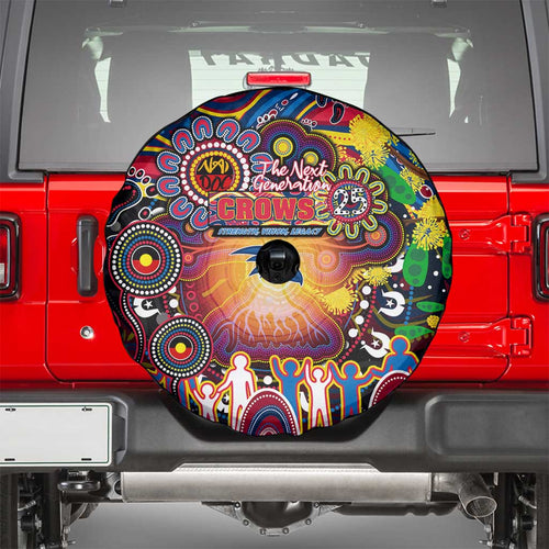 NAIDOC Week 2025 Crows Football Spare Tire Cover Aboriginal Dot Painting