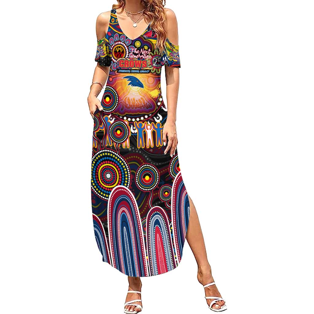 Personalised NAIDOC Week 2025 Crows Football Summer Maxi Dress Aboriginal Dot Painting